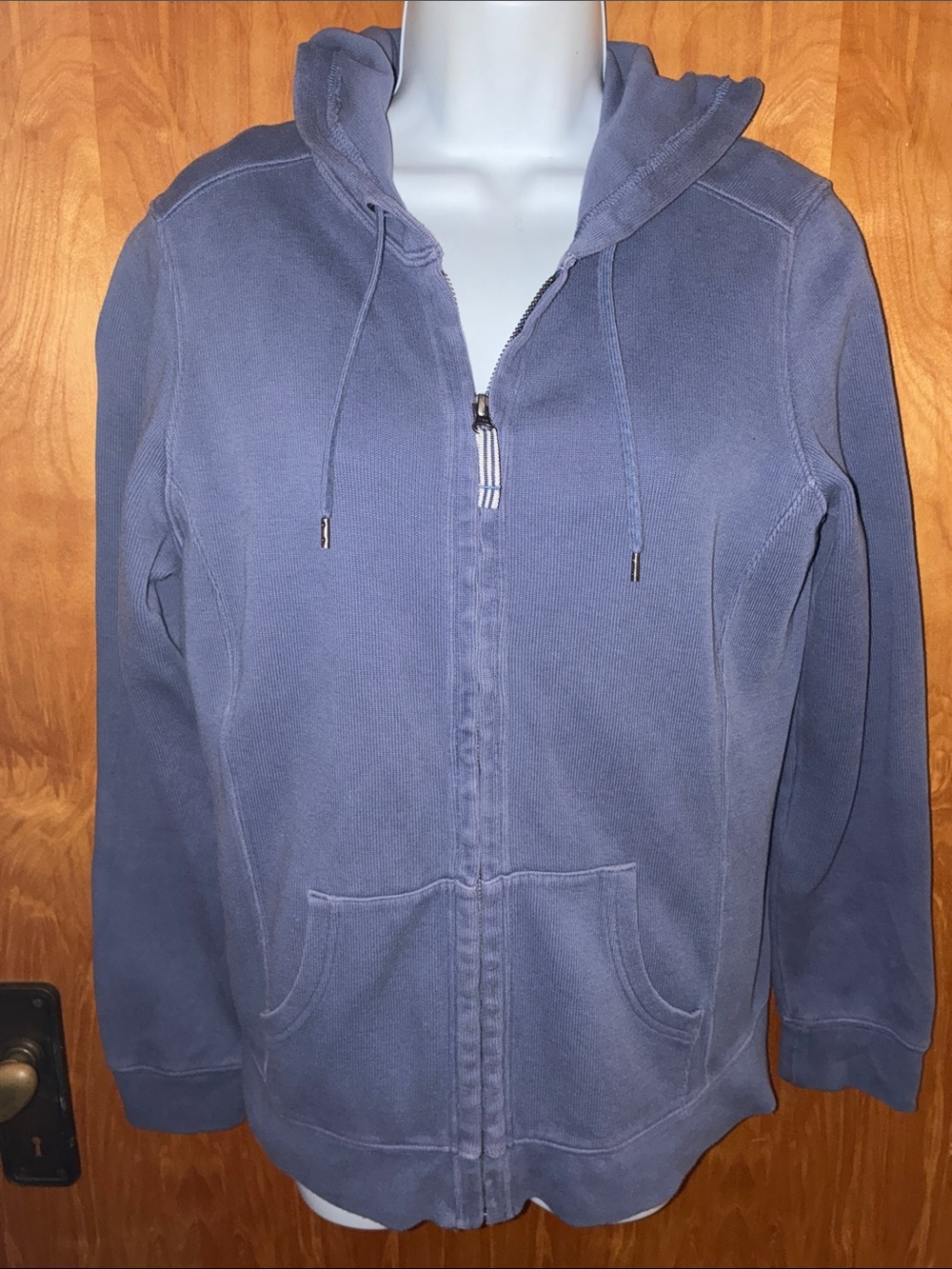 L.L. Bean Blue Full-Zip Hoodie Sweatshirt Size Medium